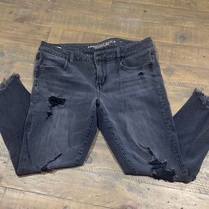 American Eagle Black distressed jeans